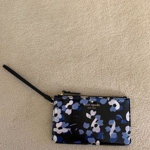 KATE SPADE Wristlet Floral Front Striped Back